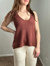 Load image into Gallery viewer, brown racerback knit tank