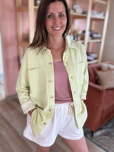 Load image into Gallery viewer, lime knit shirt jacket