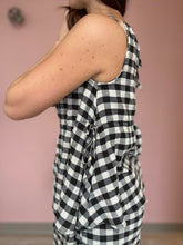 Load image into Gallery viewer, black+white gingham tank