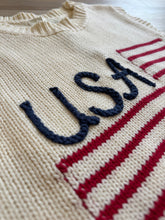 Load image into Gallery viewer, USA flag embroidered sweater tank
