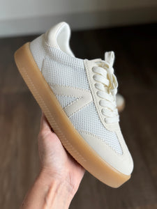 solas two-tone cream + white sneakers