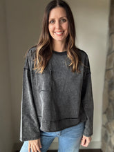 Load image into Gallery viewer, black mineral washed top