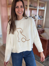 Load image into Gallery viewer, dog outline embroidered sweater