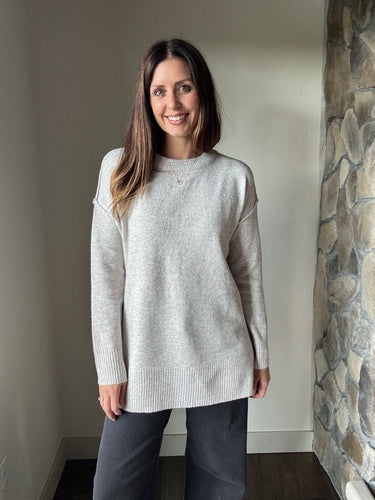 oatmeal oversized tunic sweater