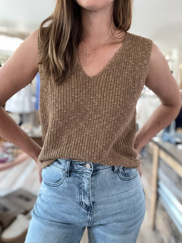 camel knit vest
