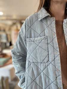 light denim quilted jacket