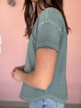 Load image into Gallery viewer, sage mineral wash tee