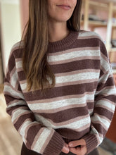 Load image into Gallery viewer, brown + pink montgomery sweater