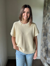 Load image into Gallery viewer, buttercream short sleeve relaxed sweater