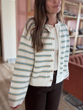 Load image into Gallery viewer, cozy up stripe button cardi