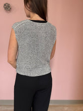 Load image into Gallery viewer, black marled button vest