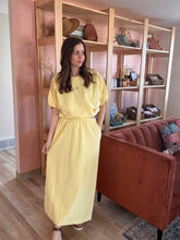 Load image into Gallery viewer, lemon cotton midi skirt