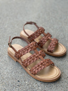 blowfish cognac braided sandals