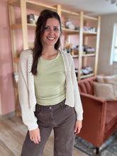 Load image into Gallery viewer, beige cotton cropped cardigan