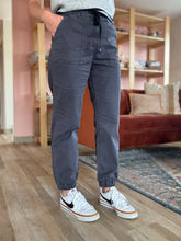 Load image into Gallery viewer, out 'n' about charcoal denim joggers