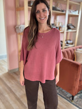 Load image into Gallery viewer, deep rose ribbed dolman sweater