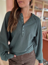 Load image into Gallery viewer, celine antique green soft henley top