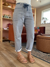 Load image into Gallery viewer, blue stripe barrel pants