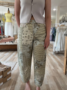 vintage floral barrel pants