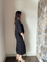 Load image into Gallery viewer, off the grid black ribbed midi dress