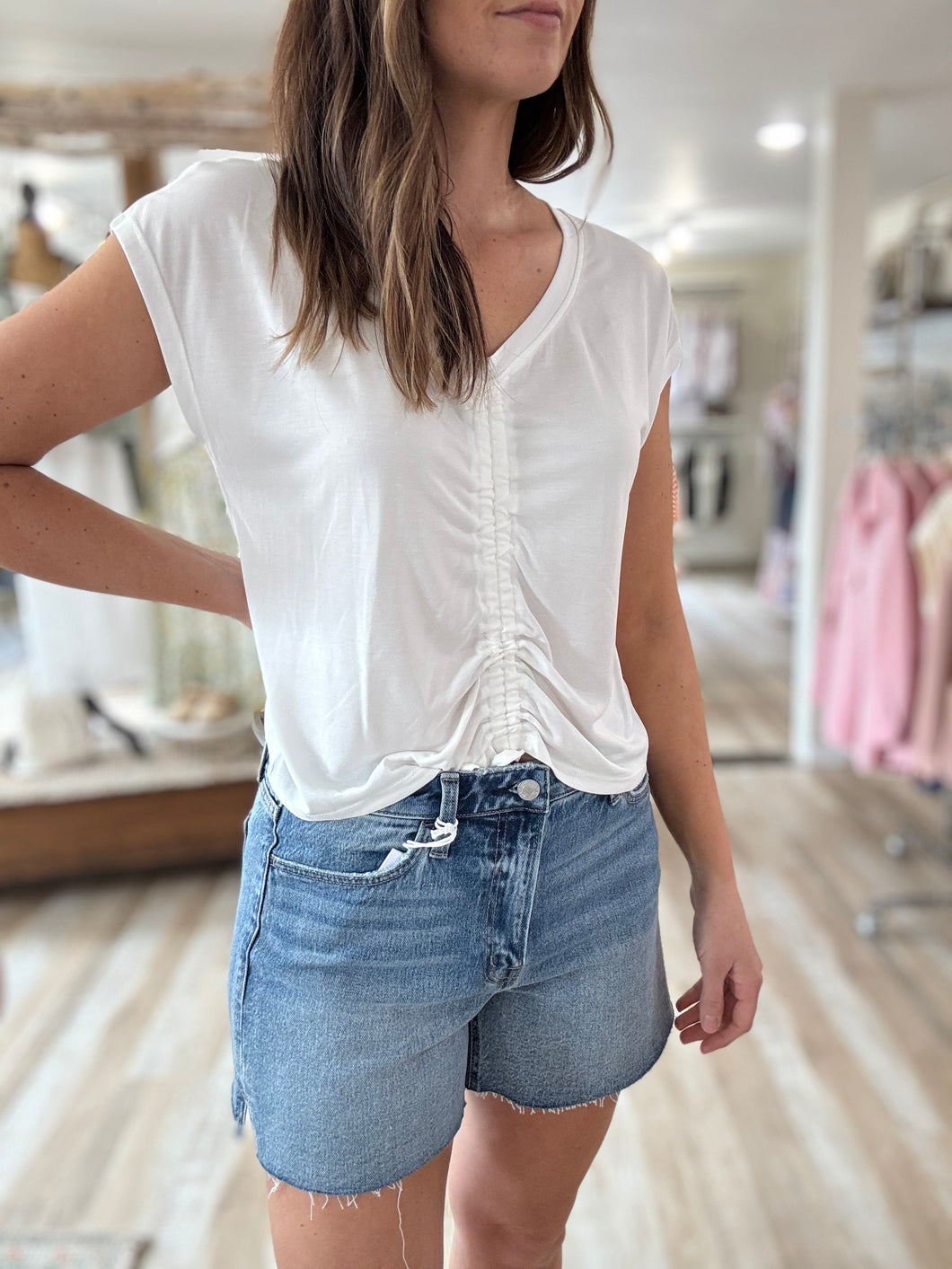 high rise clean cut a-line shorts | XS-L