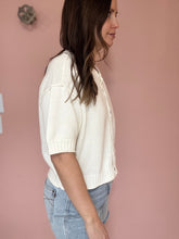 Load image into Gallery viewer, cream half sleeve button cardi