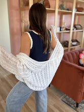 Load image into Gallery viewer, white lightweight cable cardigan