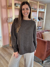 Load image into Gallery viewer, espresso boat neck sweater