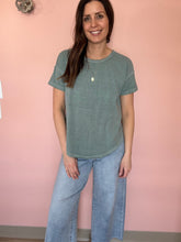 Load image into Gallery viewer, sage mineral wash tee