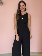 Load image into Gallery viewer, black howdy honey textured wide leg cropped pants