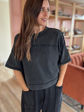 Load image into Gallery viewer, onyx mineral washed top | S-3XL