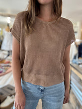 Load image into Gallery viewer, coffee short sleeve lightweight sweater