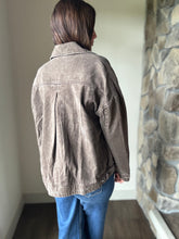 Load image into Gallery viewer, black coffee oversized denim jacket