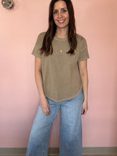 Load image into Gallery viewer, mocha mineral wash tee