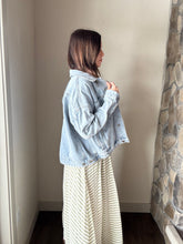 Load image into Gallery viewer, sage stripe midi skirt
