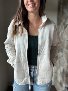 soft cream quilted jacket