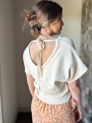 monroe luxe tie back knit top