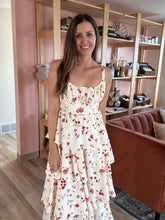Load image into Gallery viewer, poppy floral tiered dress