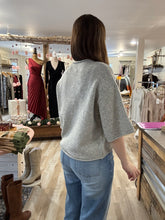 Load image into Gallery viewer, grey half sleeve button cardigan