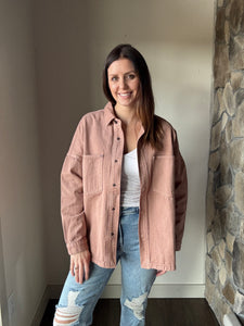 mauve denim jacket