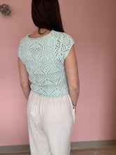 Load image into Gallery viewer, turquoise crochet top