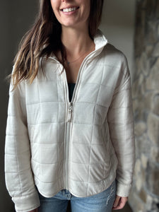 soft cream quilted jacket