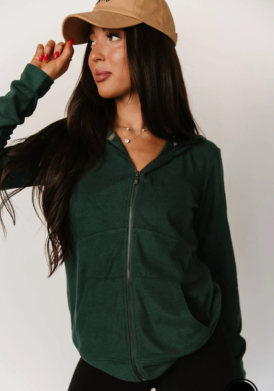 evergreen performance fleece zip sweatshirt