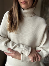 Load image into Gallery viewer, cream soft ribbed tunic sweater