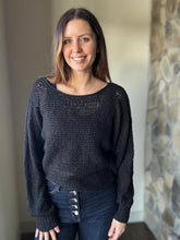 Load image into Gallery viewer, black dolman knit pullover