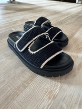 Load image into Gallery viewer, mia black crochet slide sandals