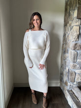 Load image into Gallery viewer, gabi natural ribbed midi sweater dress