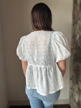 Load image into Gallery viewer, sunday stroll white eyelet front tie top