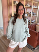 Load image into Gallery viewer, sage soft vintage oversized pullover