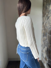 Load image into Gallery viewer, ivory tie front cotton cardigan